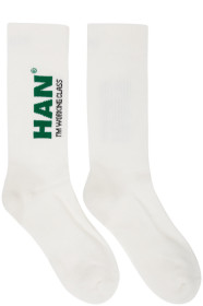 Han Kjobenhavn - White 'I'm Working Class' Socks