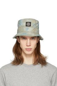 Stone Island - Green Camouflage Logo Bucket Hat