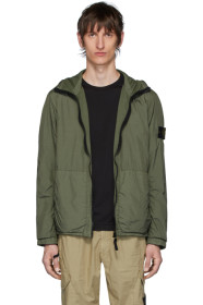 Stone Island - カーキ ナイロン レップ フード コート