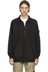 Stone Island - ブラック プルオーバー オーバーシャツ ジャケット
