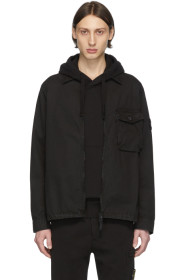 Stone Island - ブラック ガーメントダイ オーバーシャツ