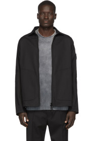 Stone Island - ブラック ジップアップ オーバーシャツ ジャケット