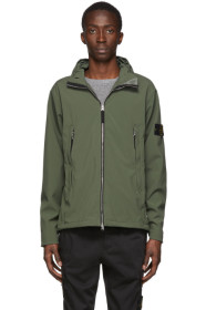 Stone Island - Khaki Soft Shell Hooded Jacket