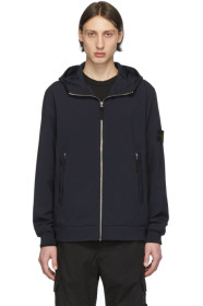 Stone Island - ネイビー ソフト シェル フード ジャケット