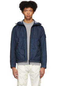 Stone Island - Navy Nylon Hooded Jacket