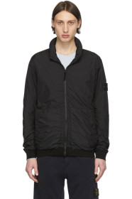 Stone Island - Blouson en nylon à glissière noir