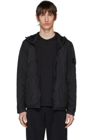 Stone Island - Manteau à capuche en reps de nylon noir