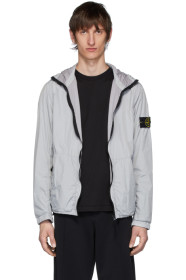 Stone Island - グレー ナイロン レップ フード コート