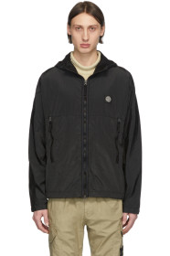 Stone Island - ブラック ナイロン メタル フード ジャケット