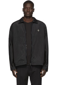 Stone Island - ブラック ナイロン メタル Watro リップストップ ジャケット