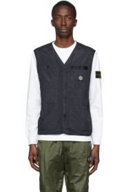 Stone Island - Navy Seersucker Vest