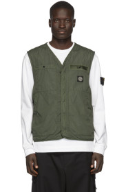 Stone Island - Veste en crépon kaki