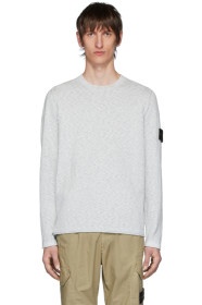 Stone Island - Grey Slub Knit Sweater