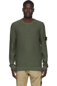 Stone Island - Khaki Knit Crewneck Sweater