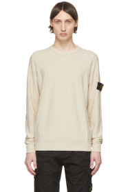 Stone Island - Beige Knit Crewneck Sweater