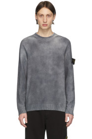 Stone Island - Grey Hand-Dyed Knit Sweater