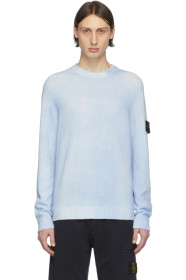 Stone Island - Blue Hand-Dyed Knit Sweater