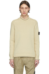 Stone Island - ベージュ インタルシア ニット タートルネック