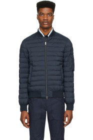 Herno - Blouson aviateur mat bleu marine