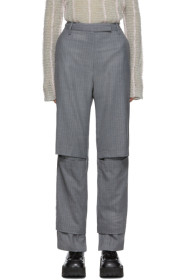 Eckhaus Latta - Grey Staggered Trousers