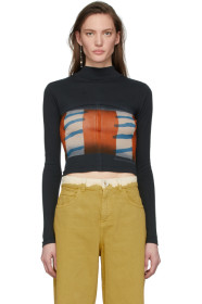 Eckhaus Latta - Grey Lapped Turtleneck
