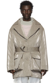 Eckhaus Latta - グレー ダウン テーラード パファー コート
