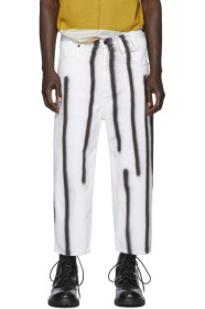 Eckhaus Latta - White & Black Spray Baggy Jeans