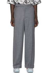 Eckhaus Latta - Grey Pinstripe Sway Trousers