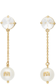 Miu Miu - Gold Solitaire Jewels Chain Earrings