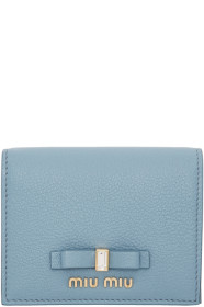 Miu Miu - Blue Madras Foldover Wallet