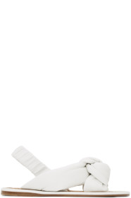 Miu Miu - White Knot Strap Slingback Sandals