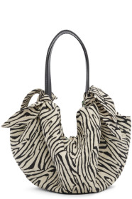 Nanushka - Black & Off-White Zebra Mini Inda Scarf Tote