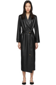 Nanushka - Black Vegan Leather Emery Dress