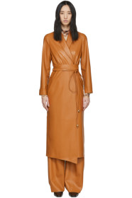 Nanushka - Orange Vegan Leather Emery Coat