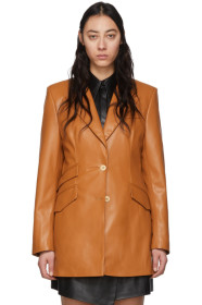 Nanushka - Tan Vegan Leather Cancun Blazer