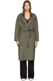 Nanushka - Brown Wool Houndstooth Alamo Belted Coat
