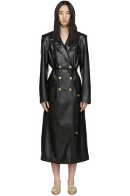 Nanushka - Black Vegan Leather Manila Coat