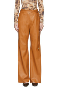 Nanushka - Orange Vegan Leather Chino Trousers