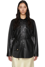 Nanushka - Black Vegan Leather Eddy Shirt