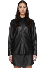 Nanushka - Black Vegan Leather Noelle Shirt