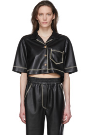 Nanushka - Black Vegan Leather Rhett Shirt