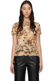 Nanushka - Brown Mesh Tie-Dye Guy T-Shirt