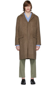 Nanushka - Tan Houndstooth Malick Coat