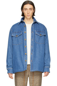 Nanushka - Blue Denim Sherpa 90's Wash Jacket