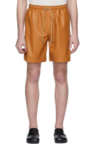 Nanushka - Orange Vegan Leather Doxxi Shorts