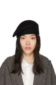 Lauren Manoogian - SSENSE Exclusive Black Alpaca Beret