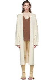 Lauren Manoogian - Cardigan long ouvert blanc cassé