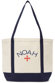 Noah NYC - Off-White & Navy Core Logo Tote