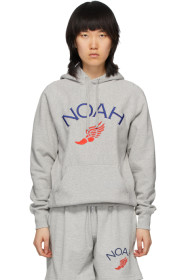 Noah NYC - Grey Wing Foot Embroidered Hoodie