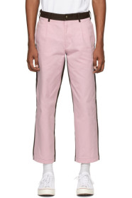 Noah NYC - Pantalon chinos rose et brun Single-Pleat
